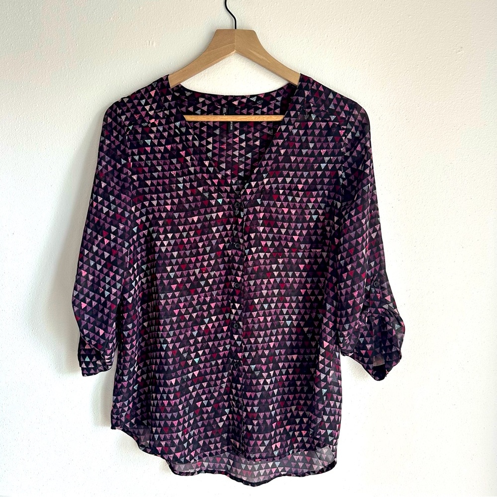 Maurices Multicolor Geometric Blouse